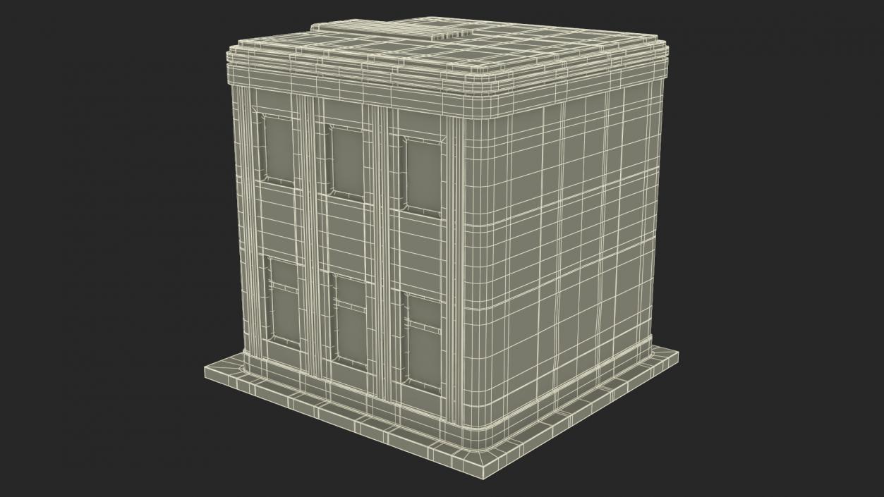 Cartoon Bank Building Green 3D