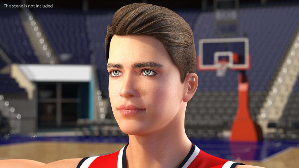 Teenage Boy with Basketball Ball T Pose 3D model