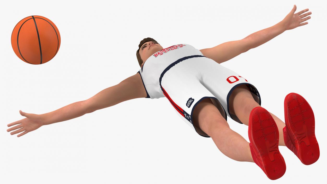 Teenage Boy with Basketball Ball T Pose 3D model