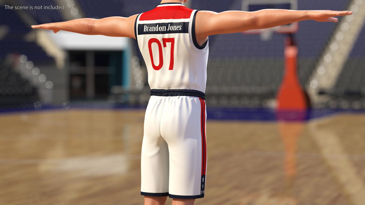 Teenage Boy with Basketball Ball T Pose 3D model