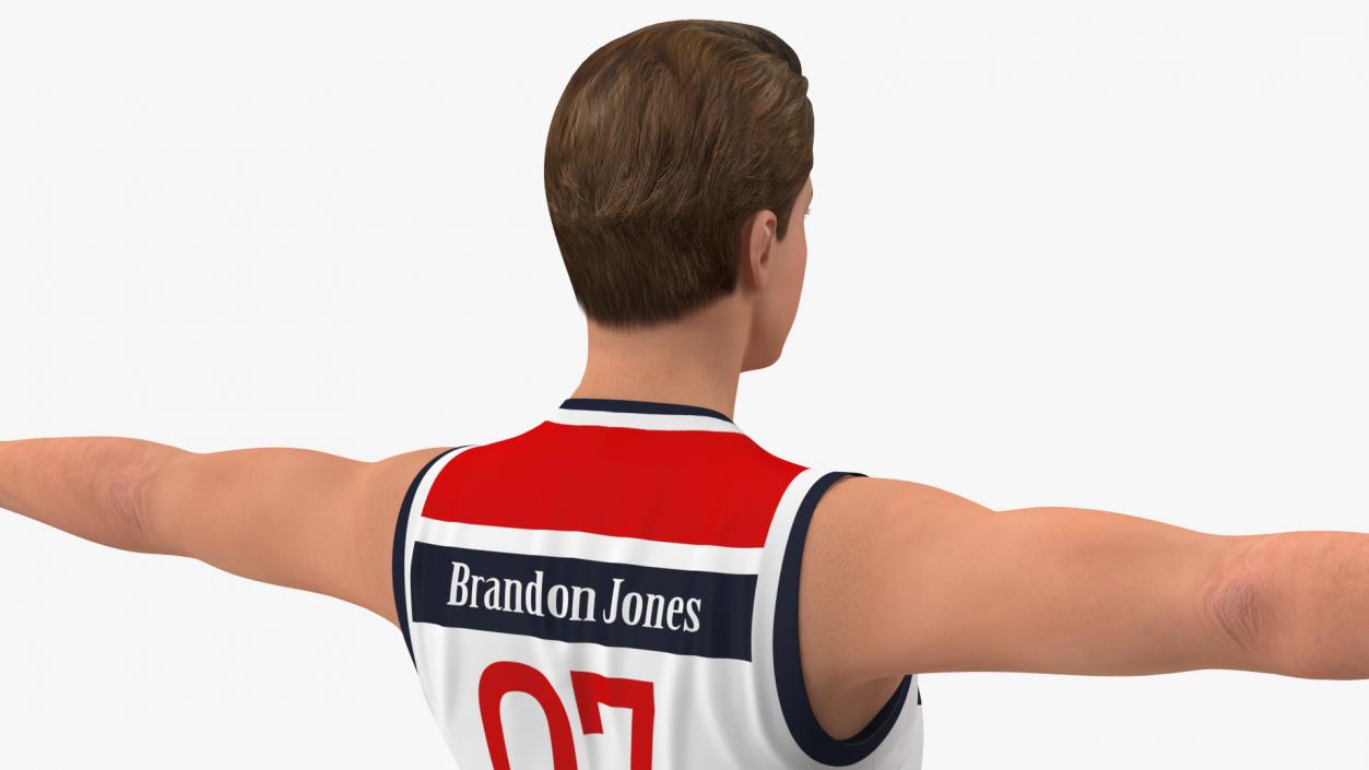 Teenage Boy with Basketball Ball T Pose 3D model