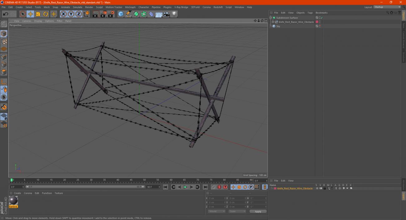 3D model Knife Rest Razor Wire Obstacle