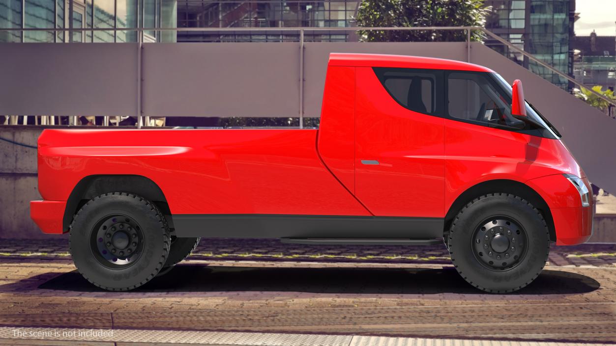 3D Tesla Electric Pickup Concept Rigged