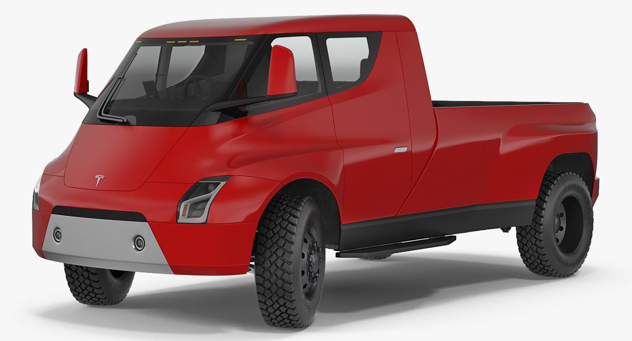 3D Tesla Electric Pickup Concept Rigged