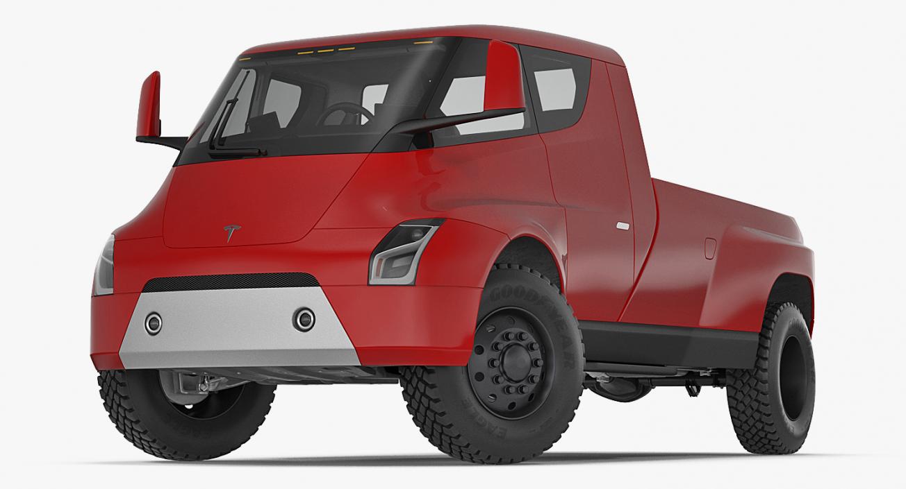 3D Tesla Electric Pickup Concept Rigged