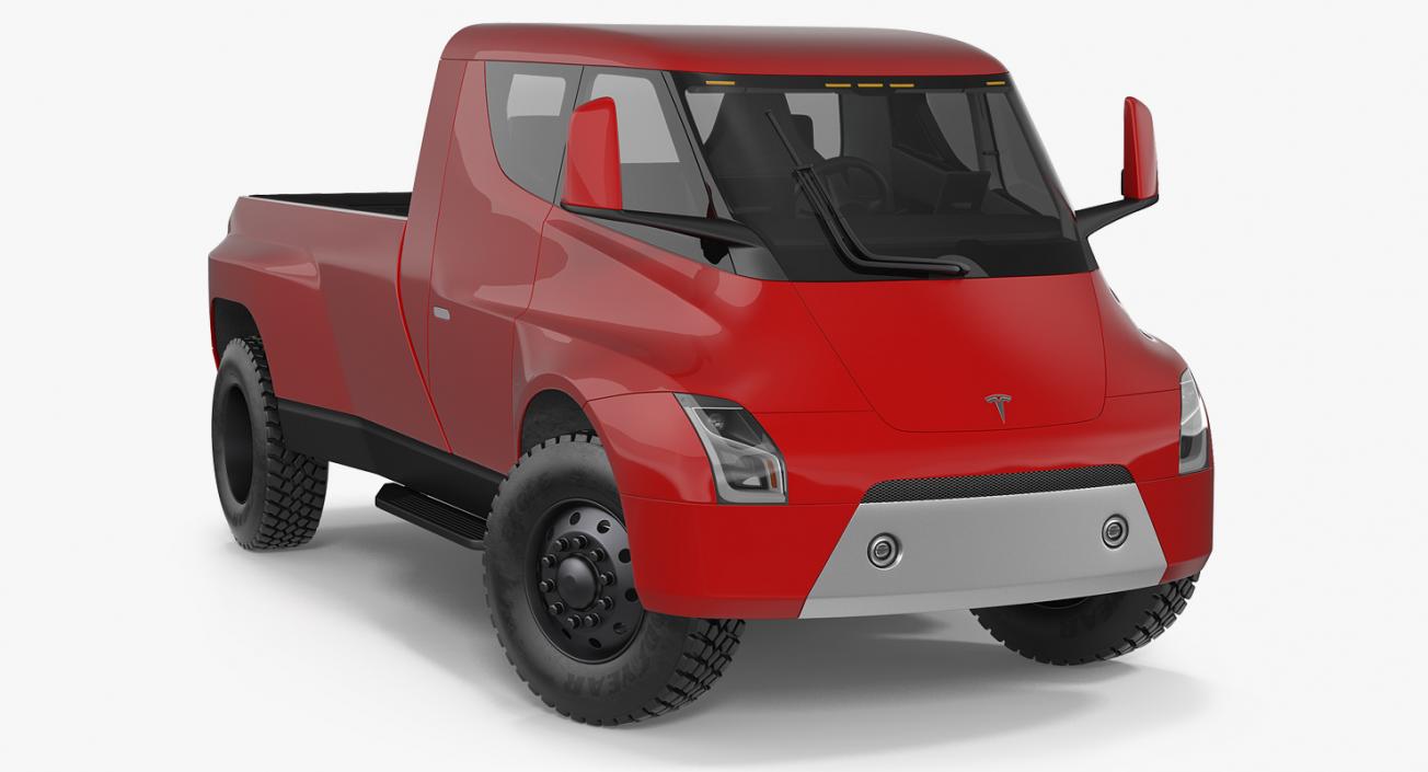 3D Tesla Electric Pickup Concept Rigged