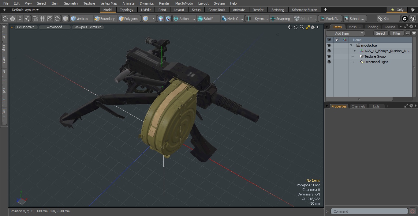 3D AGS-17 Plamya Russian Automatic Grenade Launcher model