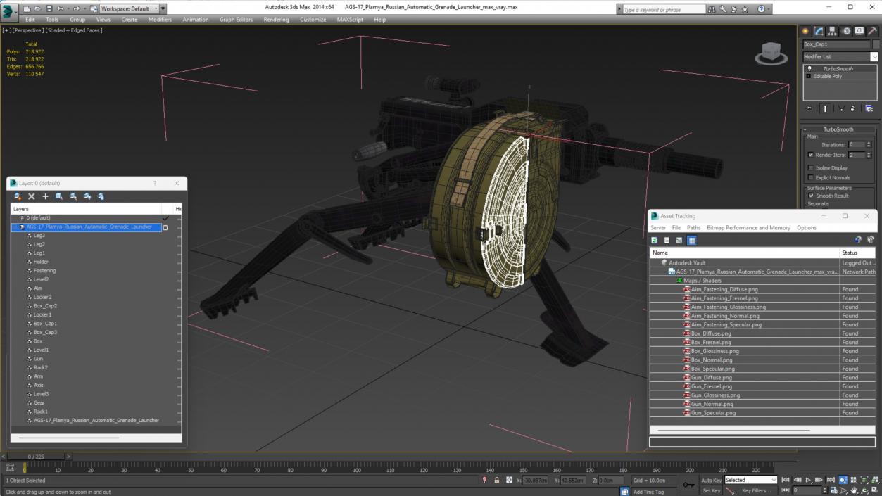 3D AGS-17 Plamya Russian Automatic Grenade Launcher model