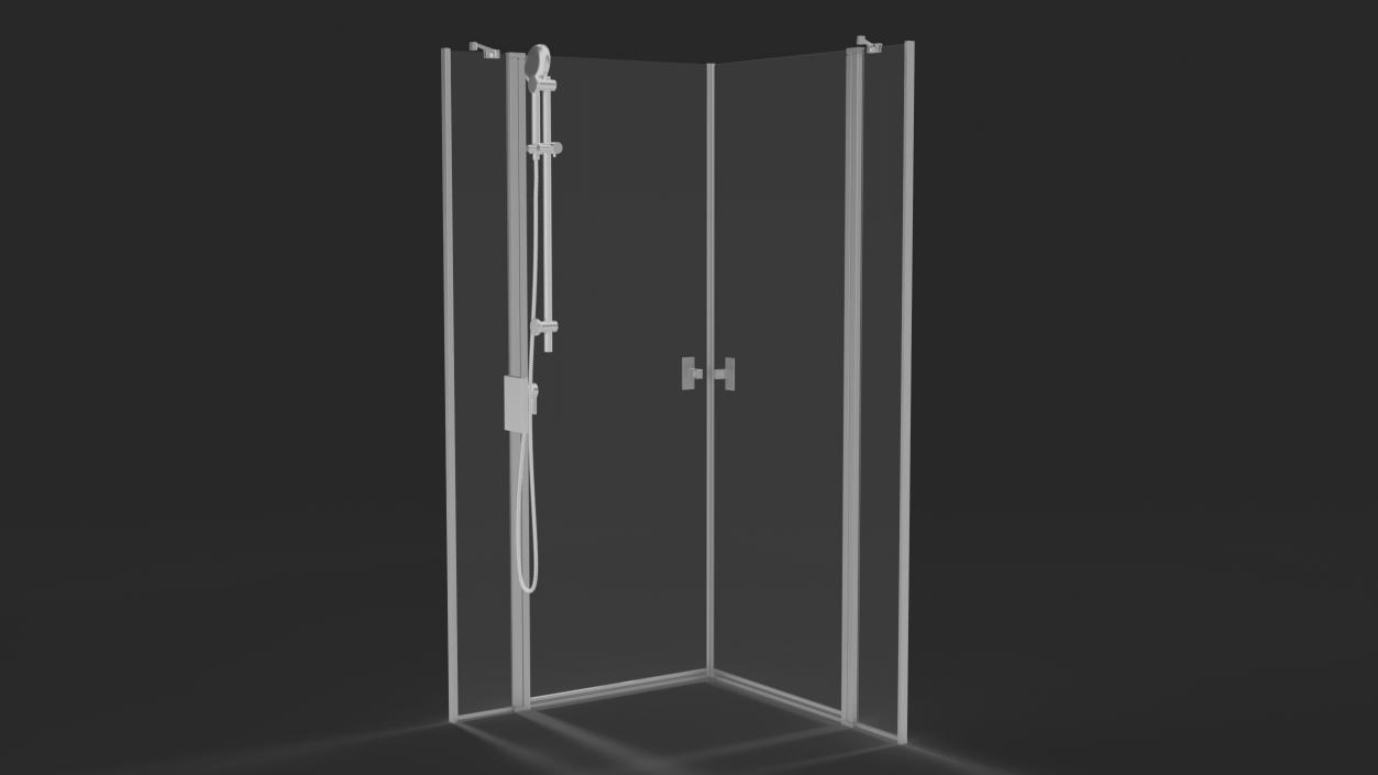 3D model Square Shower Enclosure Chrome