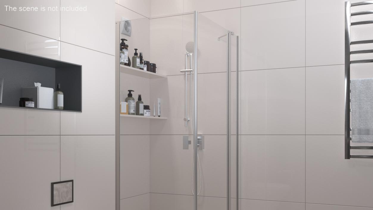 3D model Square Shower Enclosure Chrome