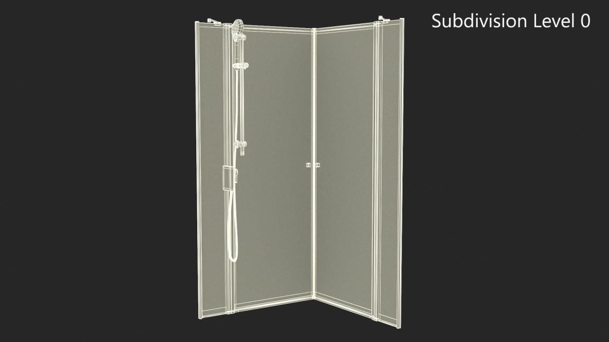 3D model Square Shower Enclosure Chrome