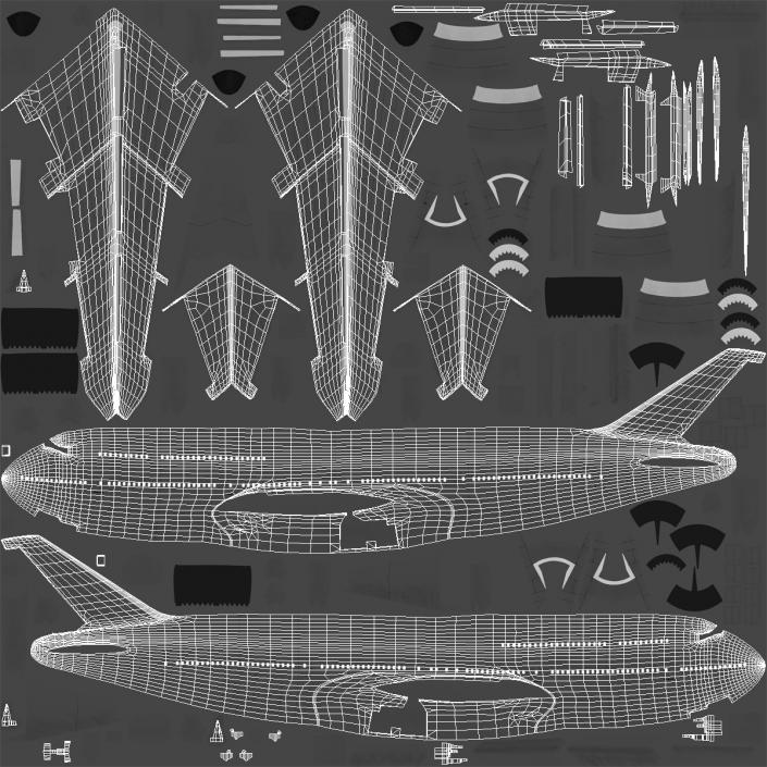 3D Boeing 747-8I Generic Rigged model