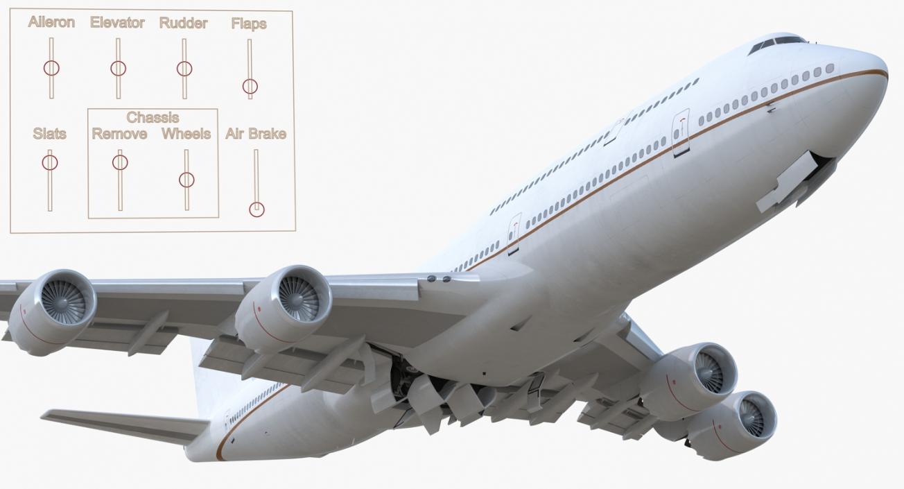 3D Boeing 747-8I Generic Rigged model