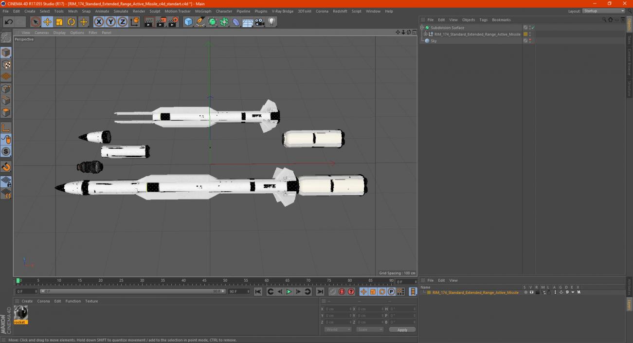 3D RIM 174 Standard Extended Range Active Missile