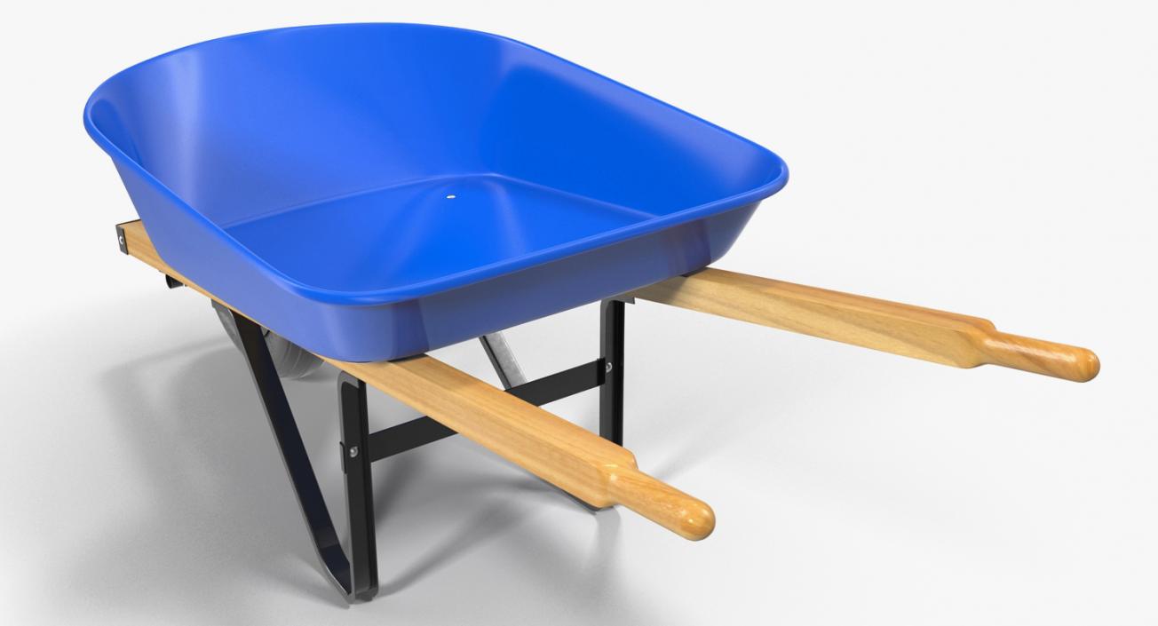 3D Heavy Gauge Wheelbarrow with Wooden Handles model