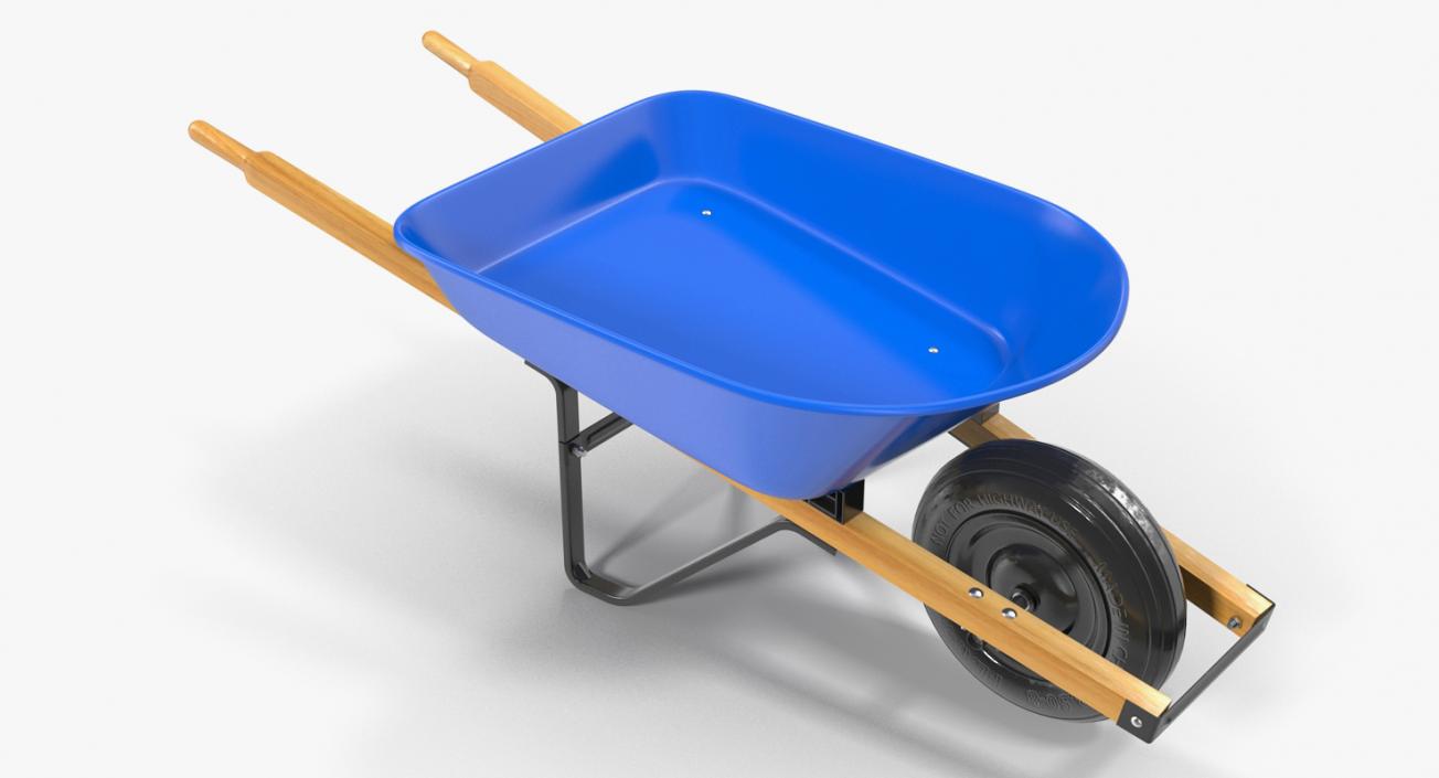 3D Heavy Gauge Wheelbarrow with Wooden Handles model