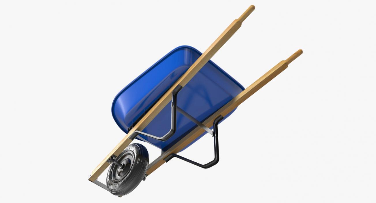 3D Heavy Gauge Wheelbarrow with Wooden Handles model