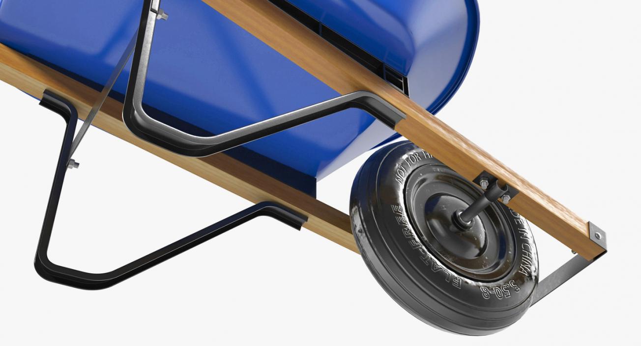 3D Heavy Gauge Wheelbarrow with Wooden Handles model