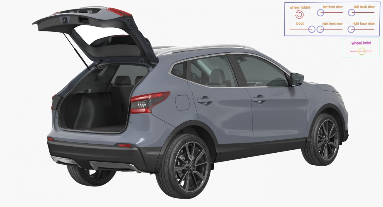 3D Nissan Qashqai 2017 Rigged