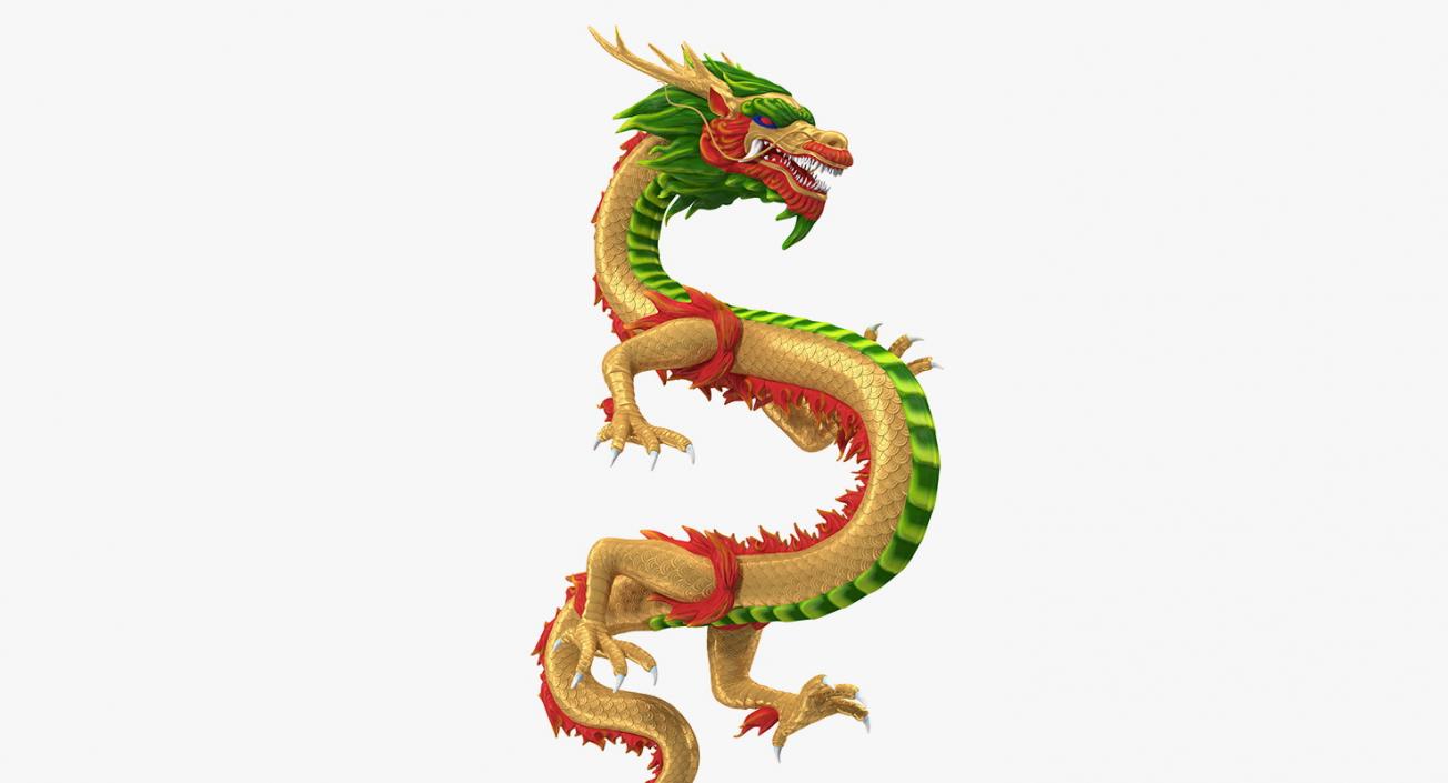 Multicolored Chinese Dragon 3D