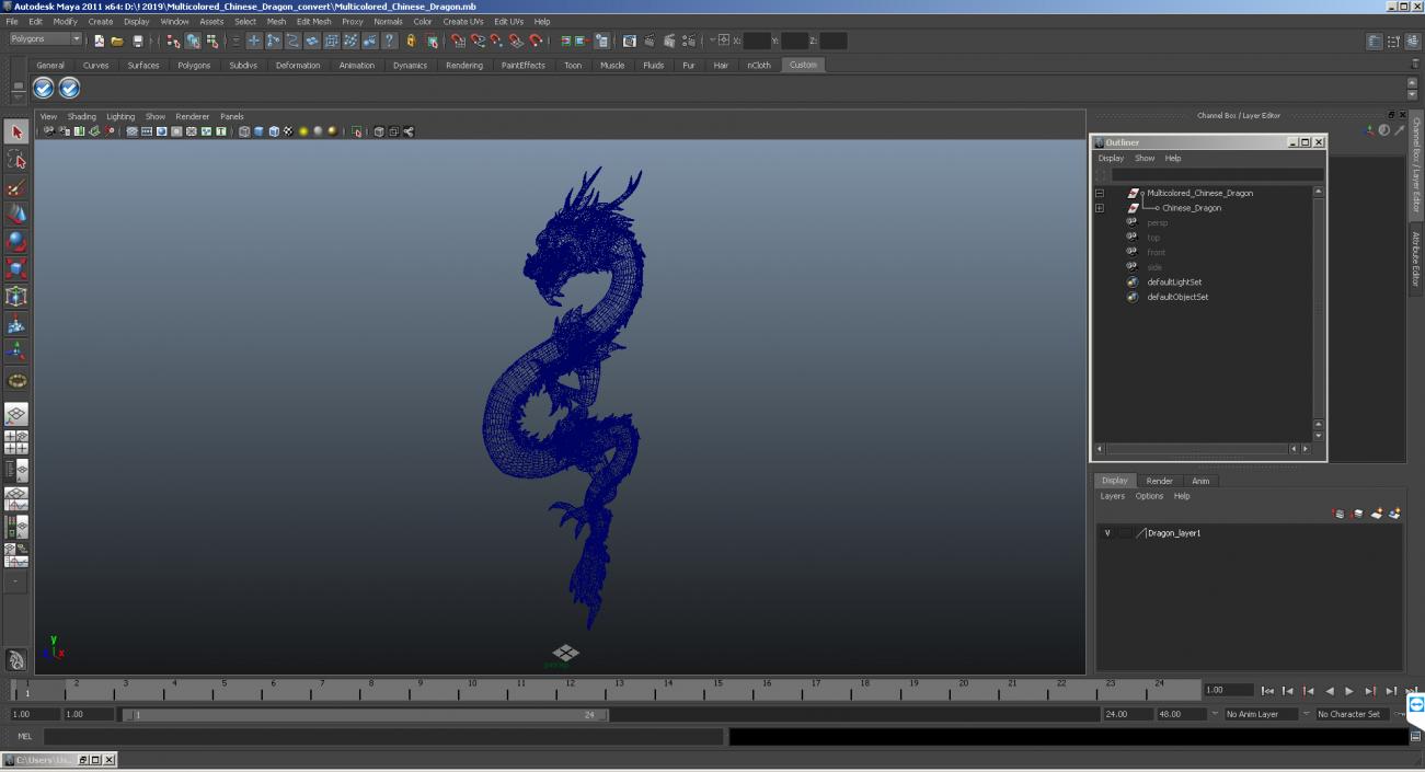 Multicolored Chinese Dragon 3D