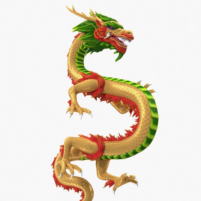 Multicolored Chinese Dragon 3D