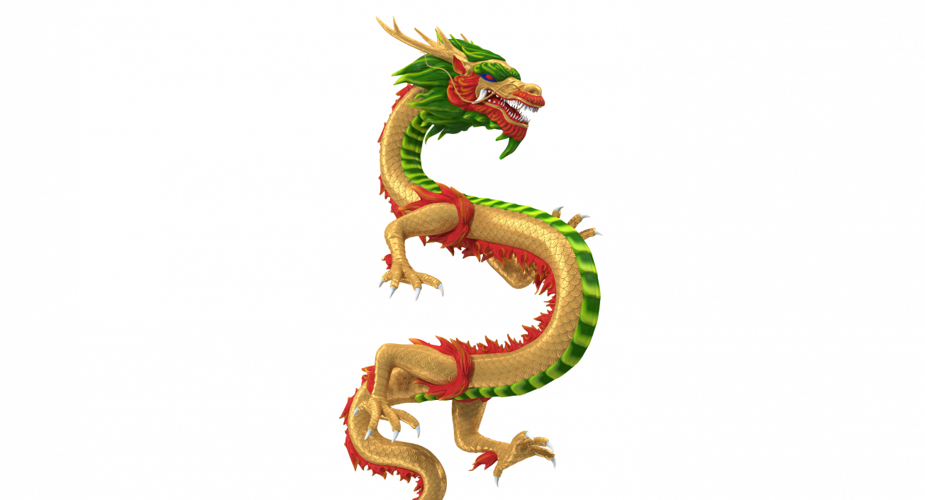 Multicolored Chinese Dragon 3D