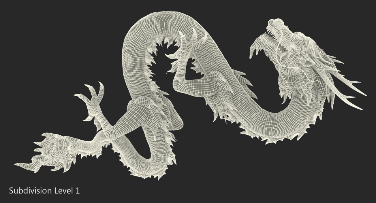 Multicolored Chinese Dragon 3D