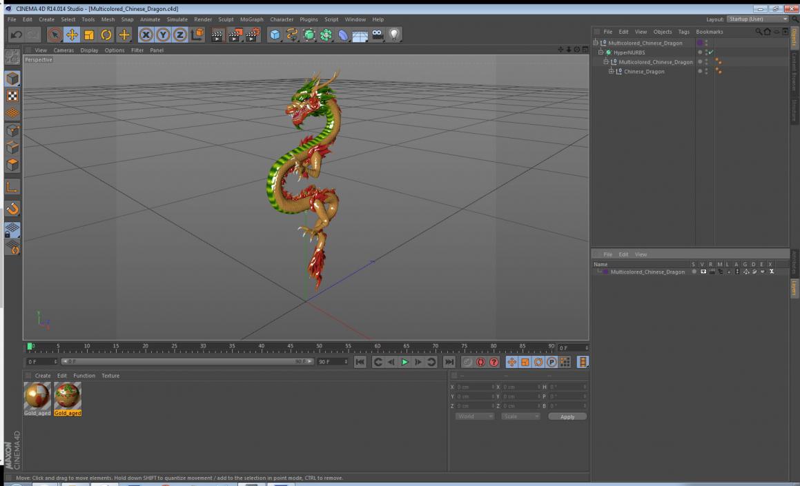 Multicolored Chinese Dragon 3D