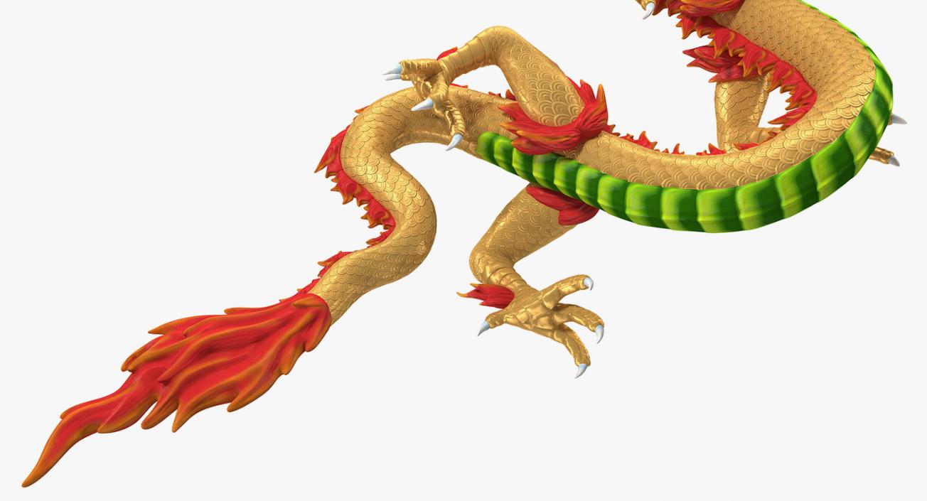 Multicolored Chinese Dragon 3D