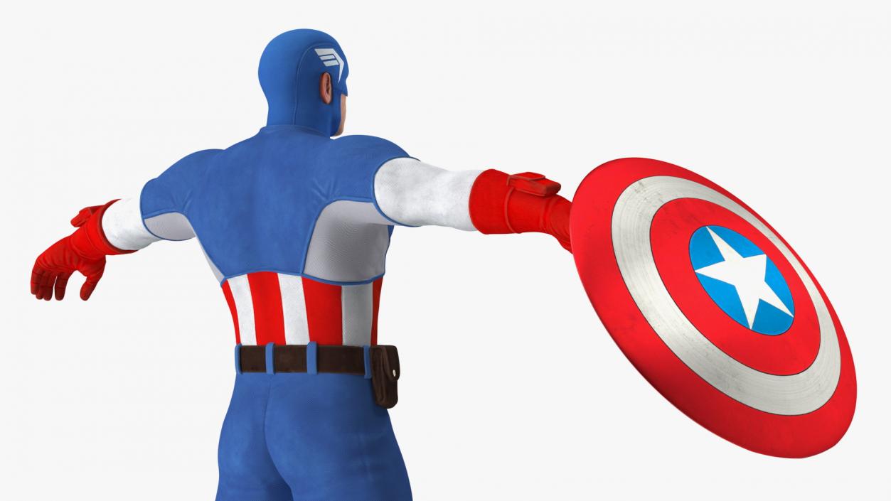 Marvel Cartoon Captain America Rigged 3D