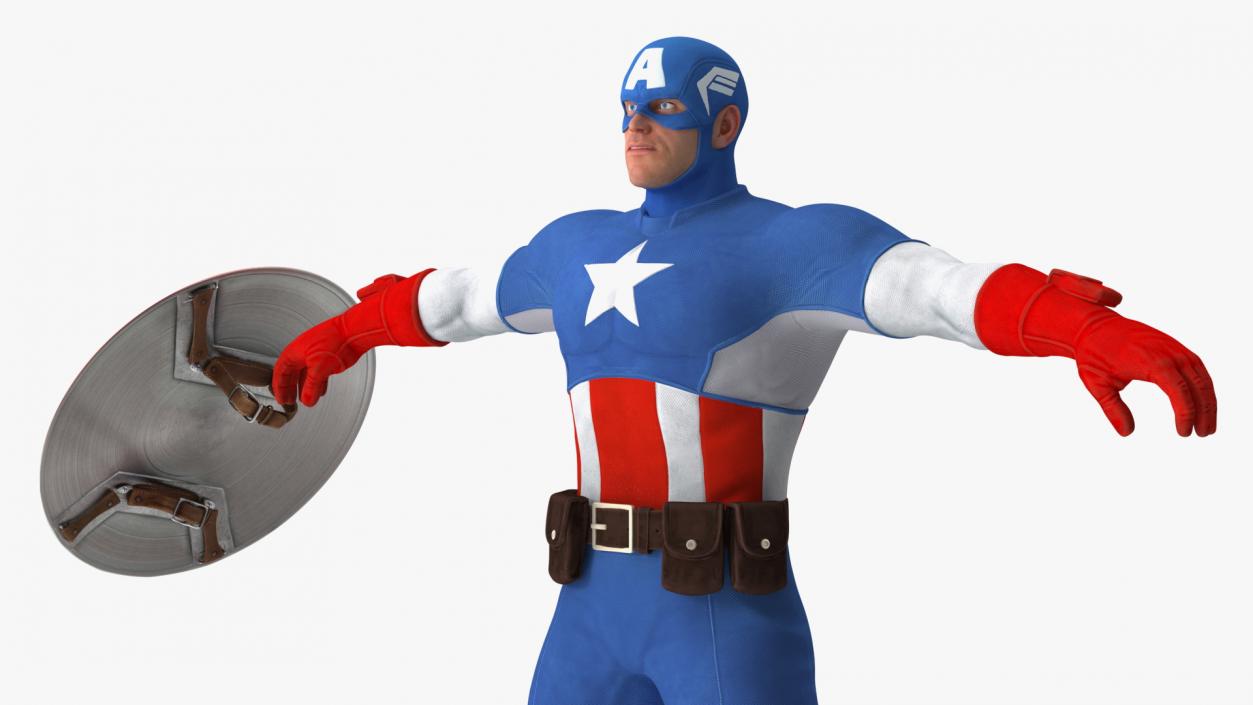 Marvel Cartoon Captain America Rigged 3D