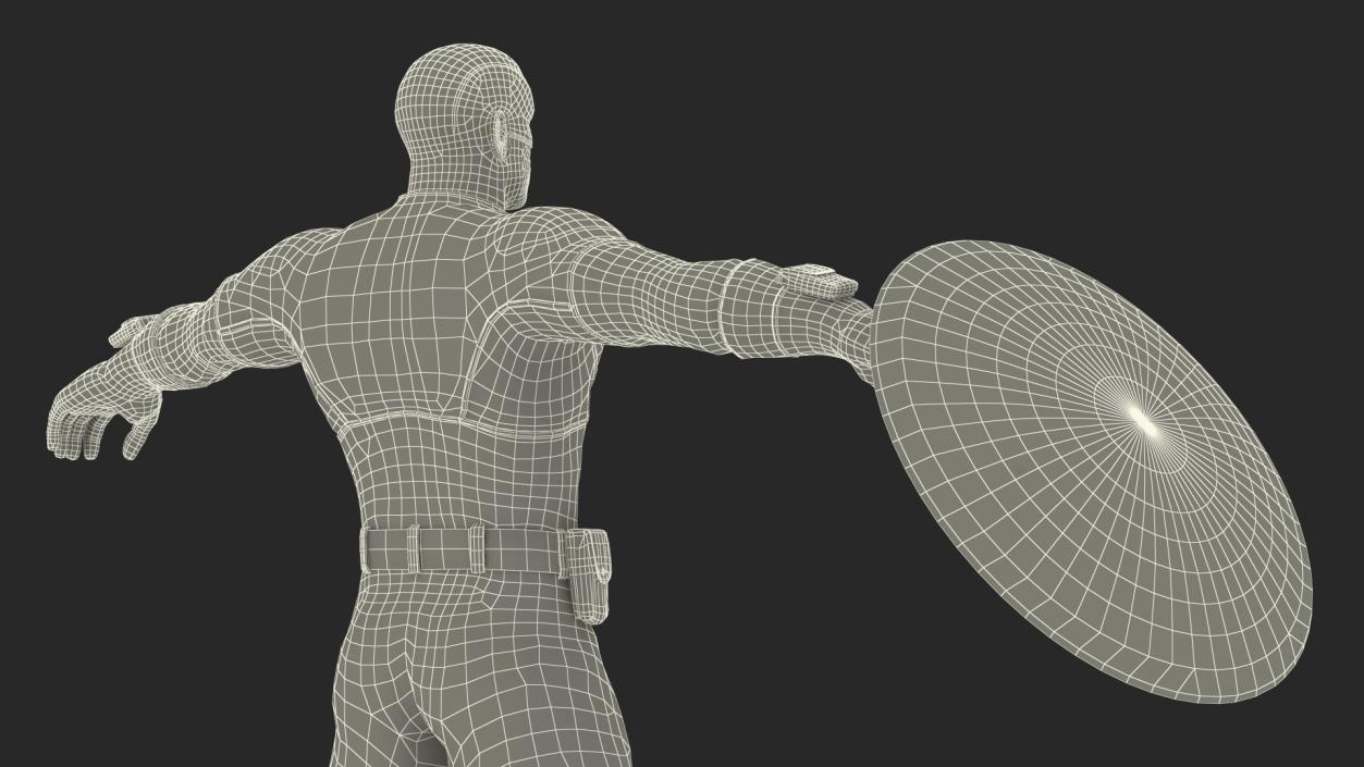 Marvel Cartoon Captain America Rigged 3D