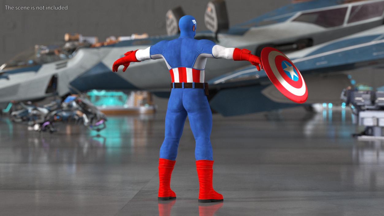 Marvel Cartoon Captain America Rigged 3D