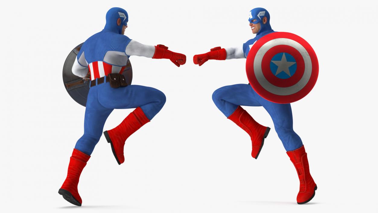 Marvel Cartoon Captain America Rigged 3D