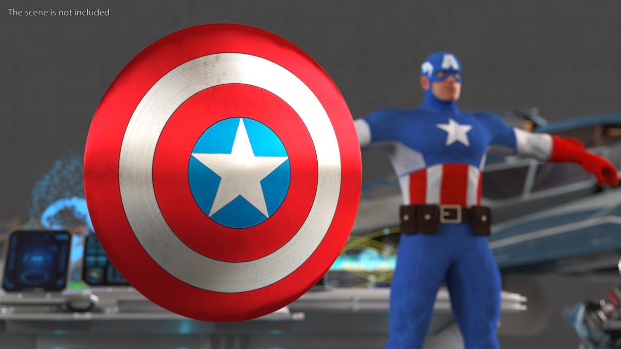 Marvel Cartoon Captain America Rigged 3D