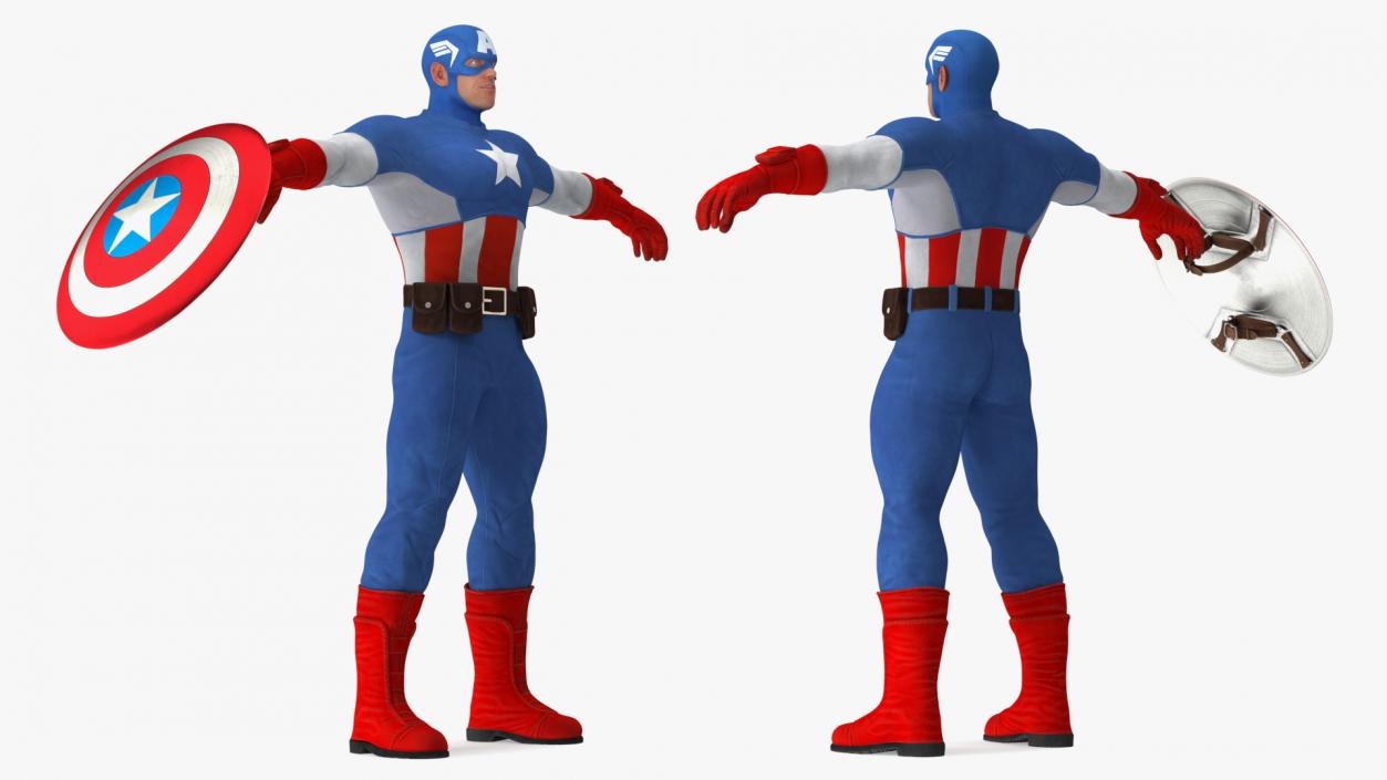 Marvel Cartoon Captain America Rigged 3D