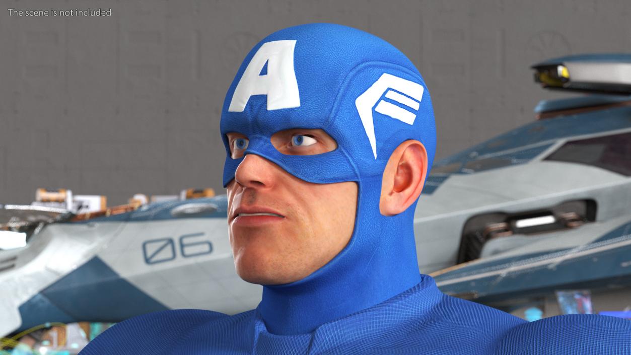 Marvel Cartoon Captain America Rigged 3D