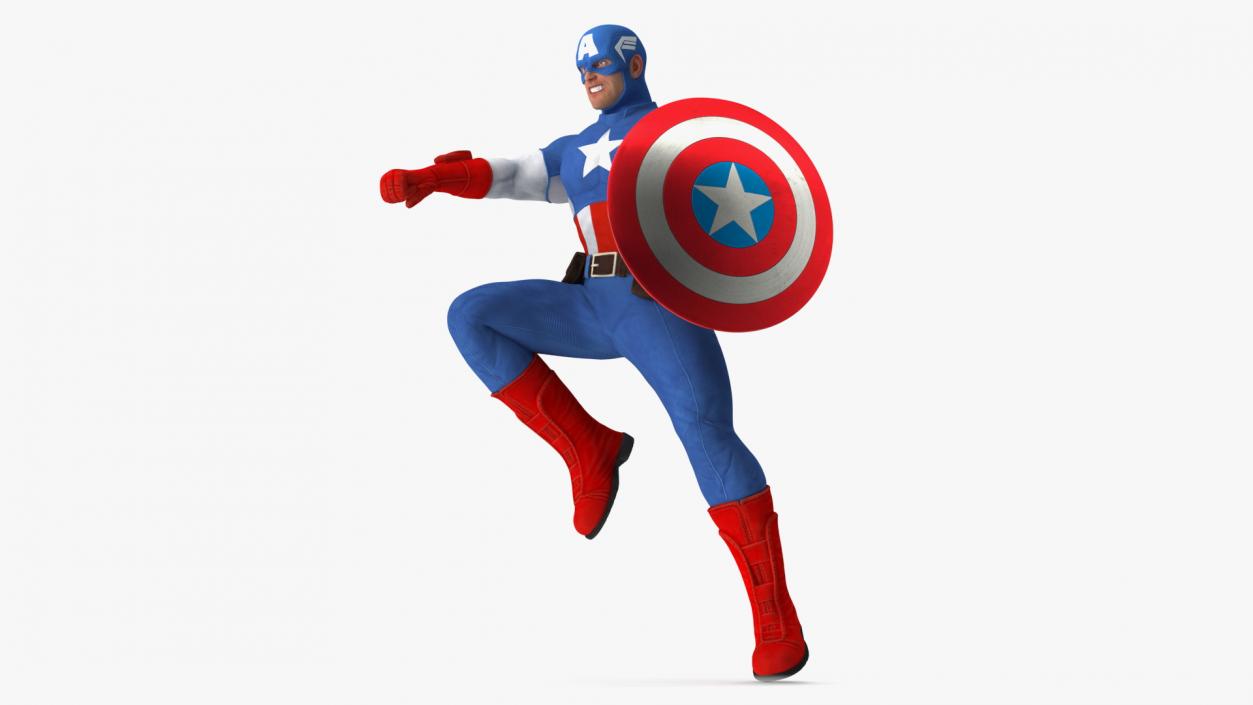 Marvel Cartoon Captain America Rigged 3D