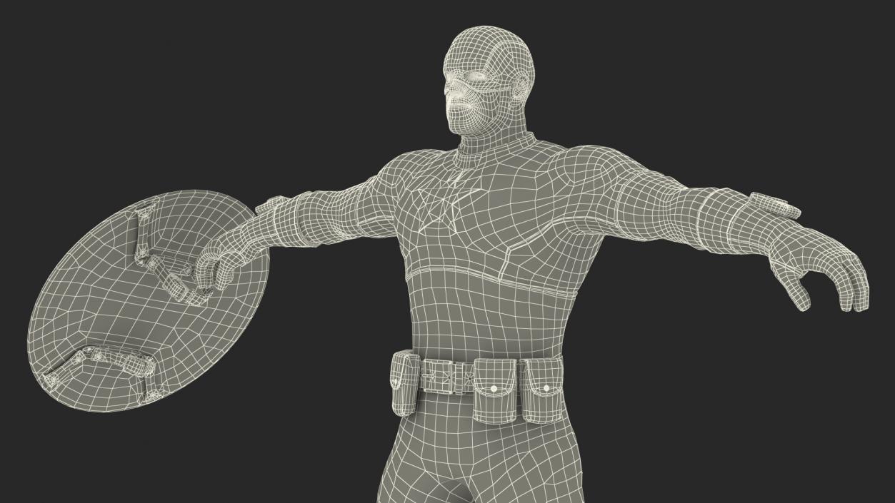 Marvel Cartoon Captain America Rigged 3D