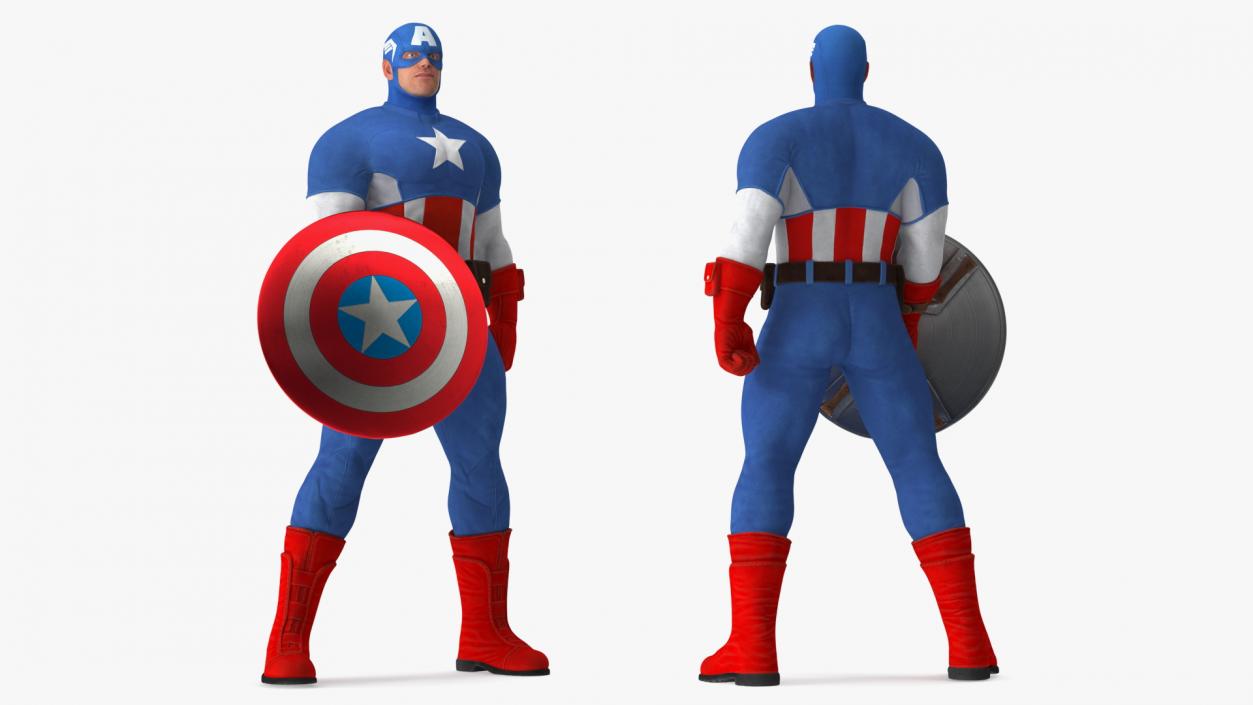 Marvel Cartoon Captain America Rigged 3D