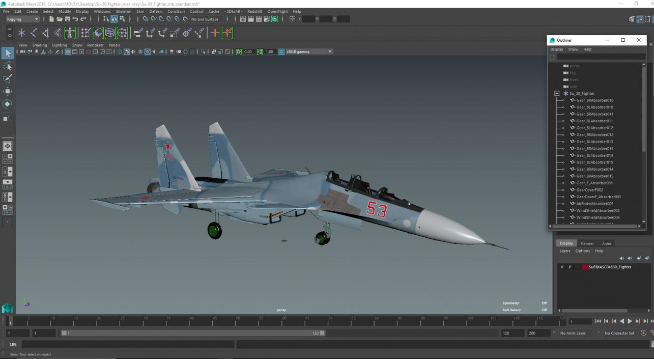 3D Su-30 Fighter model