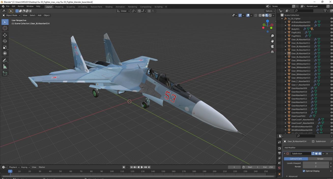 3D Su-30 Fighter model