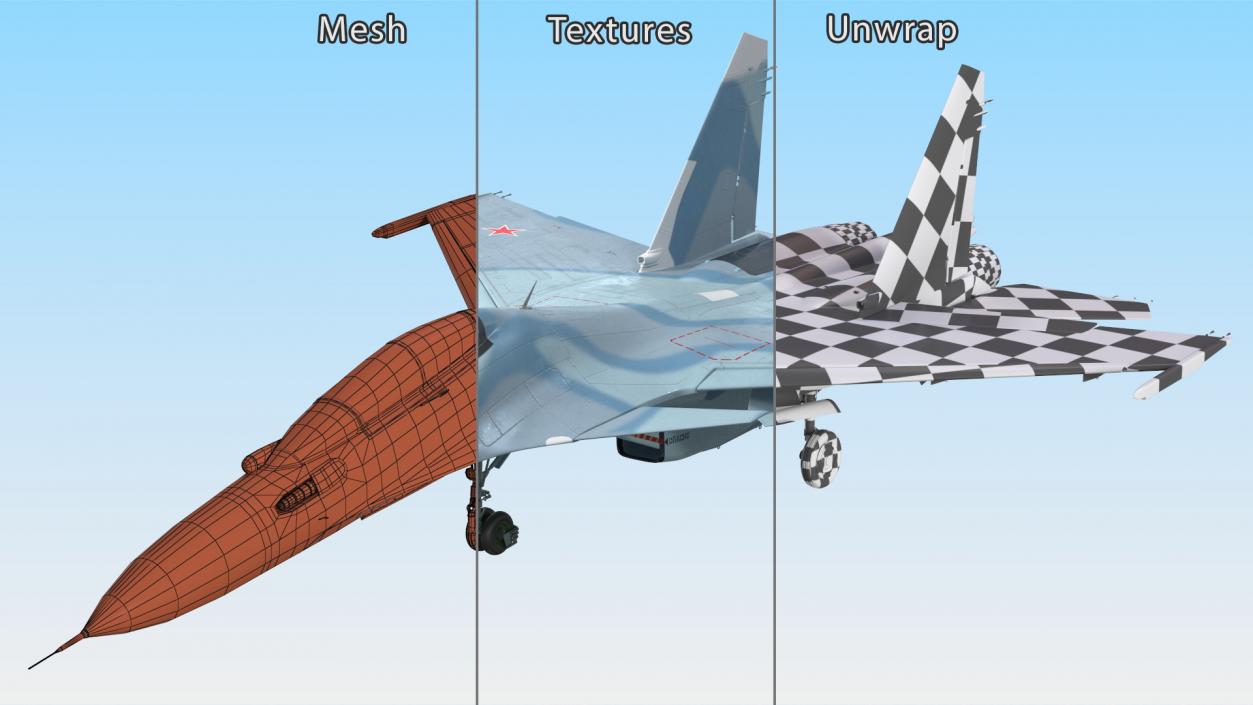 3D Su-30 Fighter model