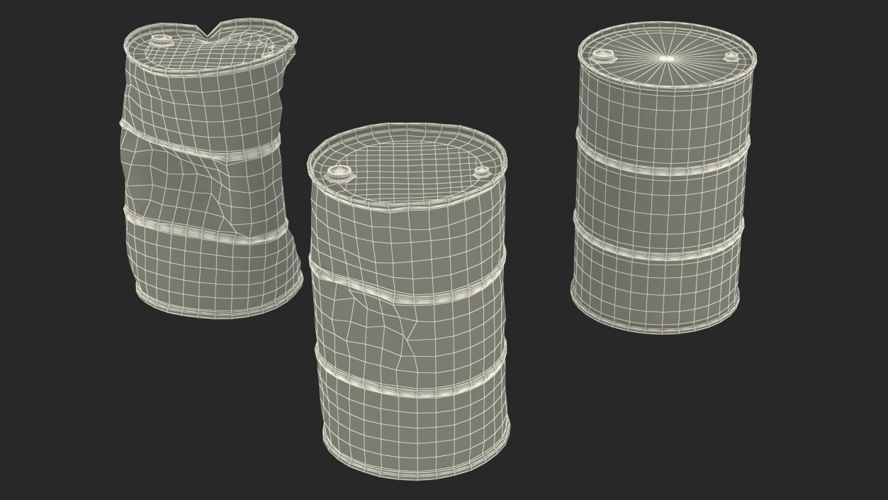 Chemical Barrels NFPA 704 Set 3D model