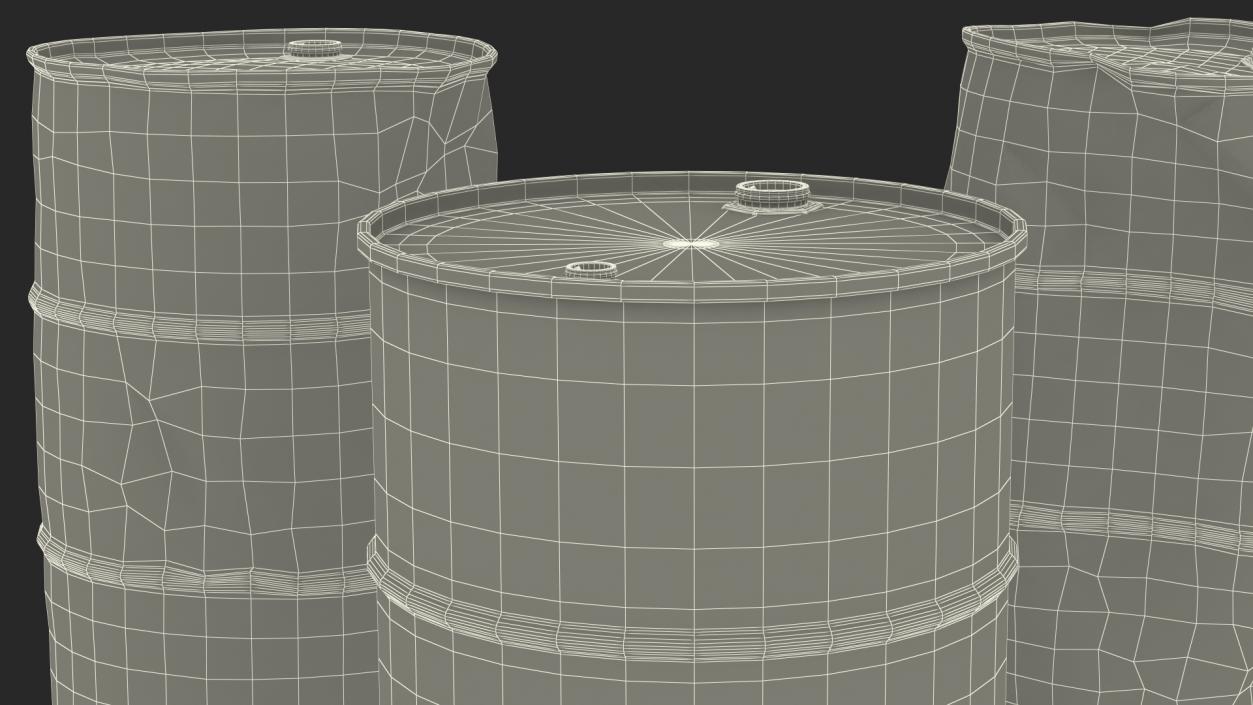 Chemical Barrels NFPA 704 Set 3D model