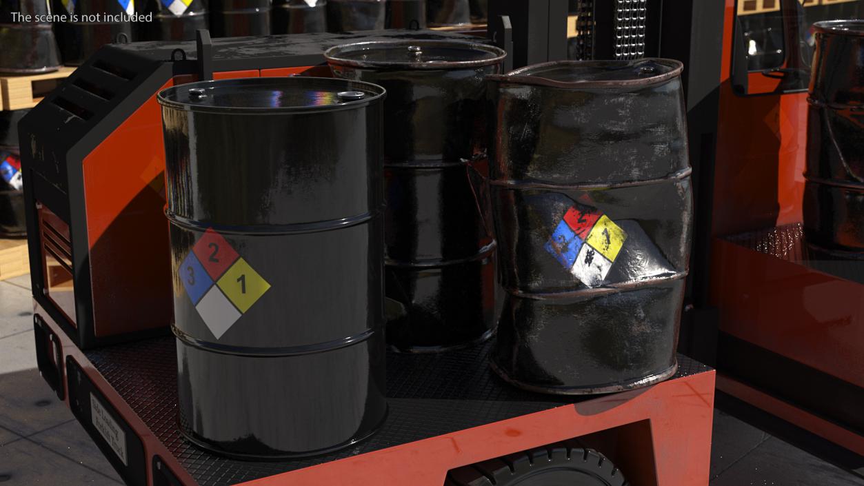 Chemical Barrels NFPA 704 Set 3D model