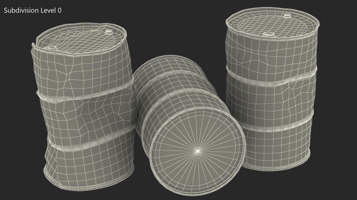 Chemical Barrels NFPA 704 Set 3D model