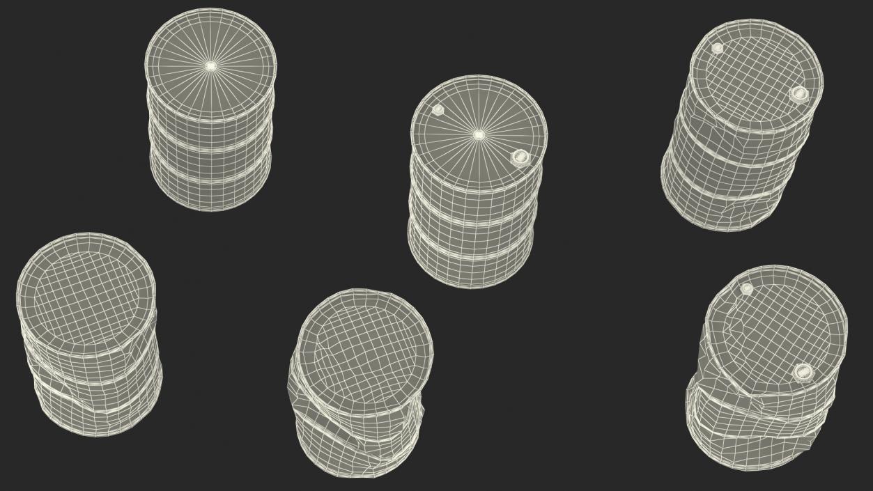 Chemical Barrels NFPA 704 Set 3D model