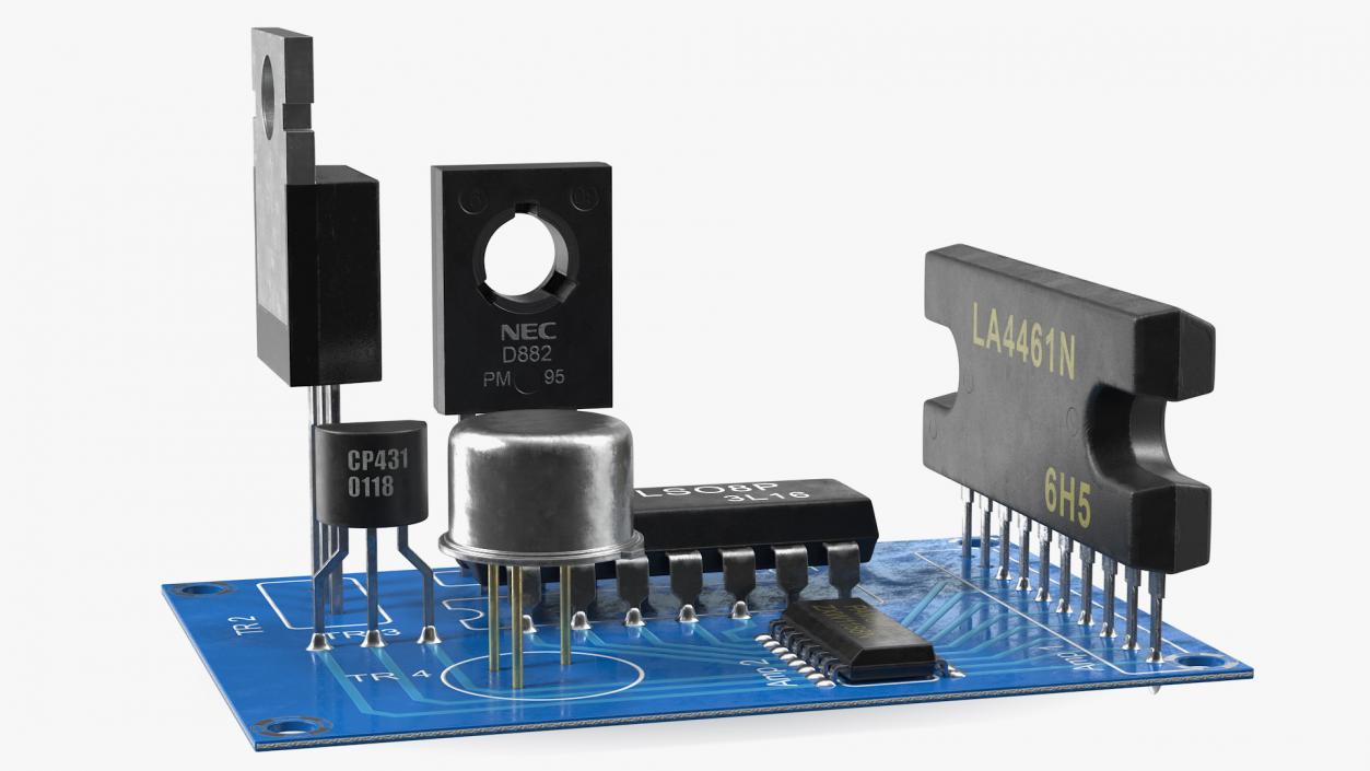 3D Active Electronics Components on Circuit Board